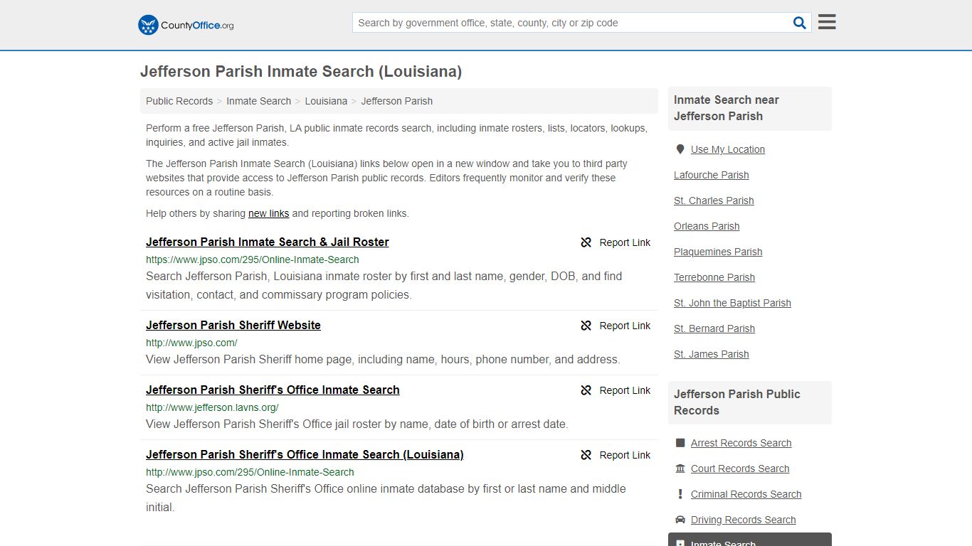 Inmate Search - Jefferson Parish, LA (Inmate Rosters ...